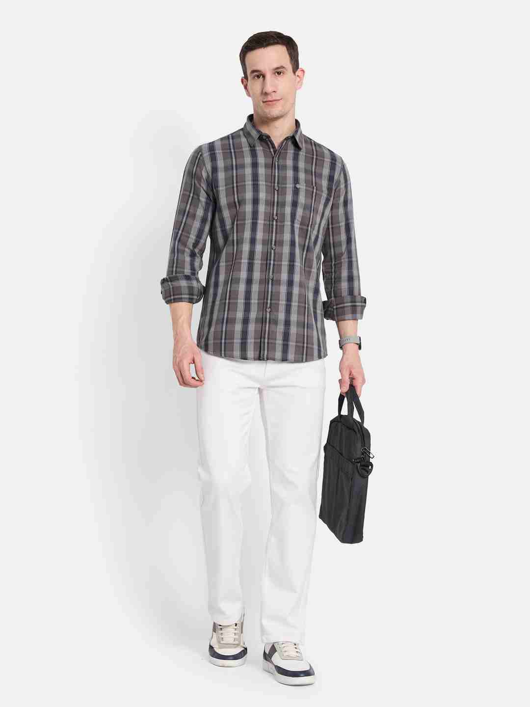 METTLE Men Multi Stripes Opaque Striped Casual Shirt