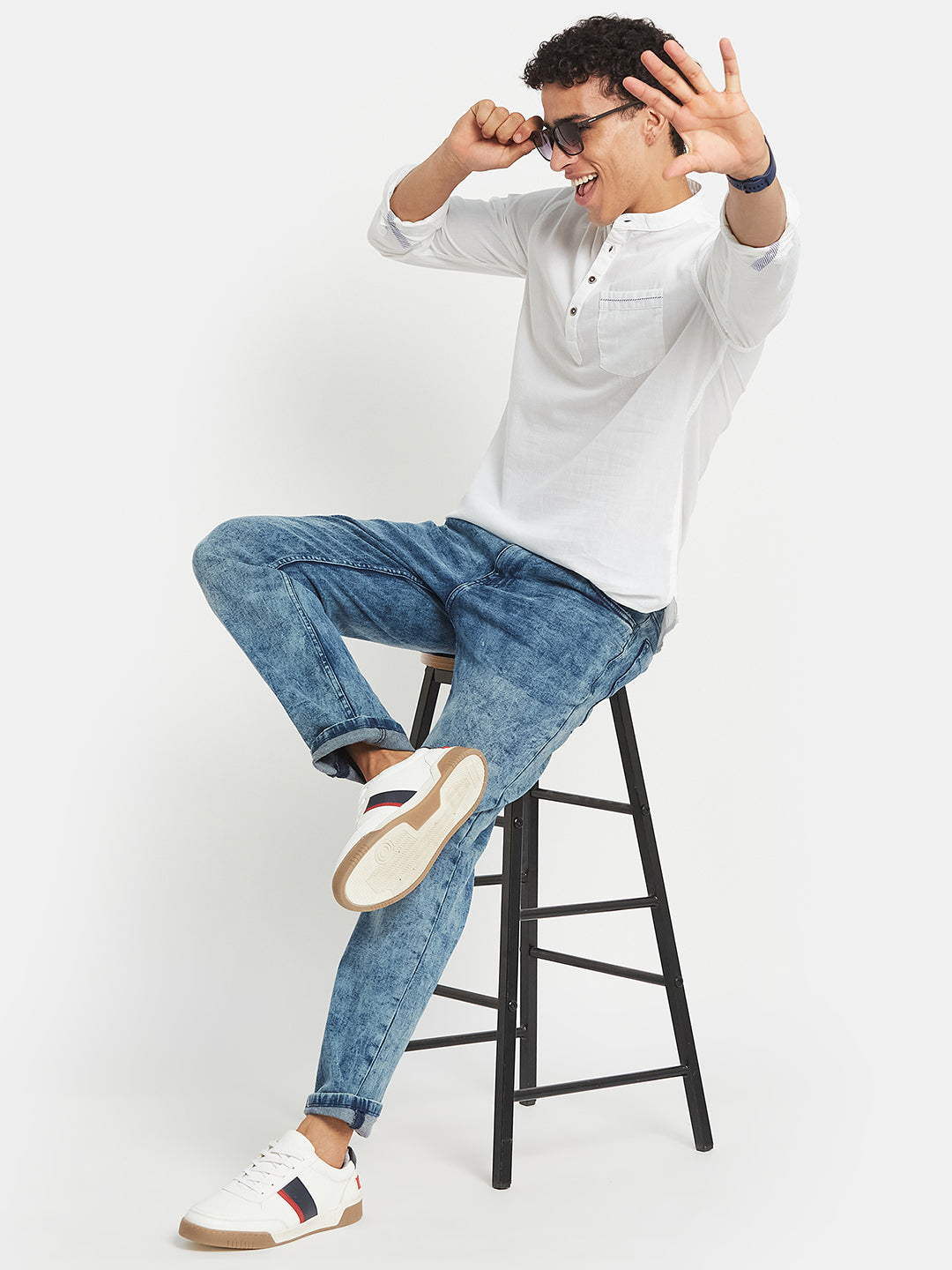 METTLE Band Collar Cotton Shirt