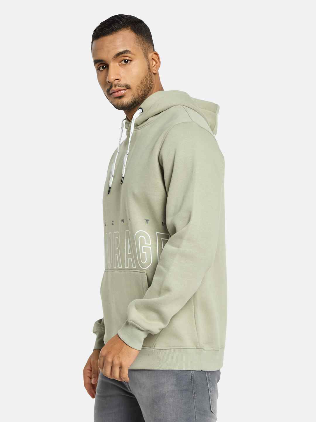 Octave Men Printed Hooded Sweatshirt