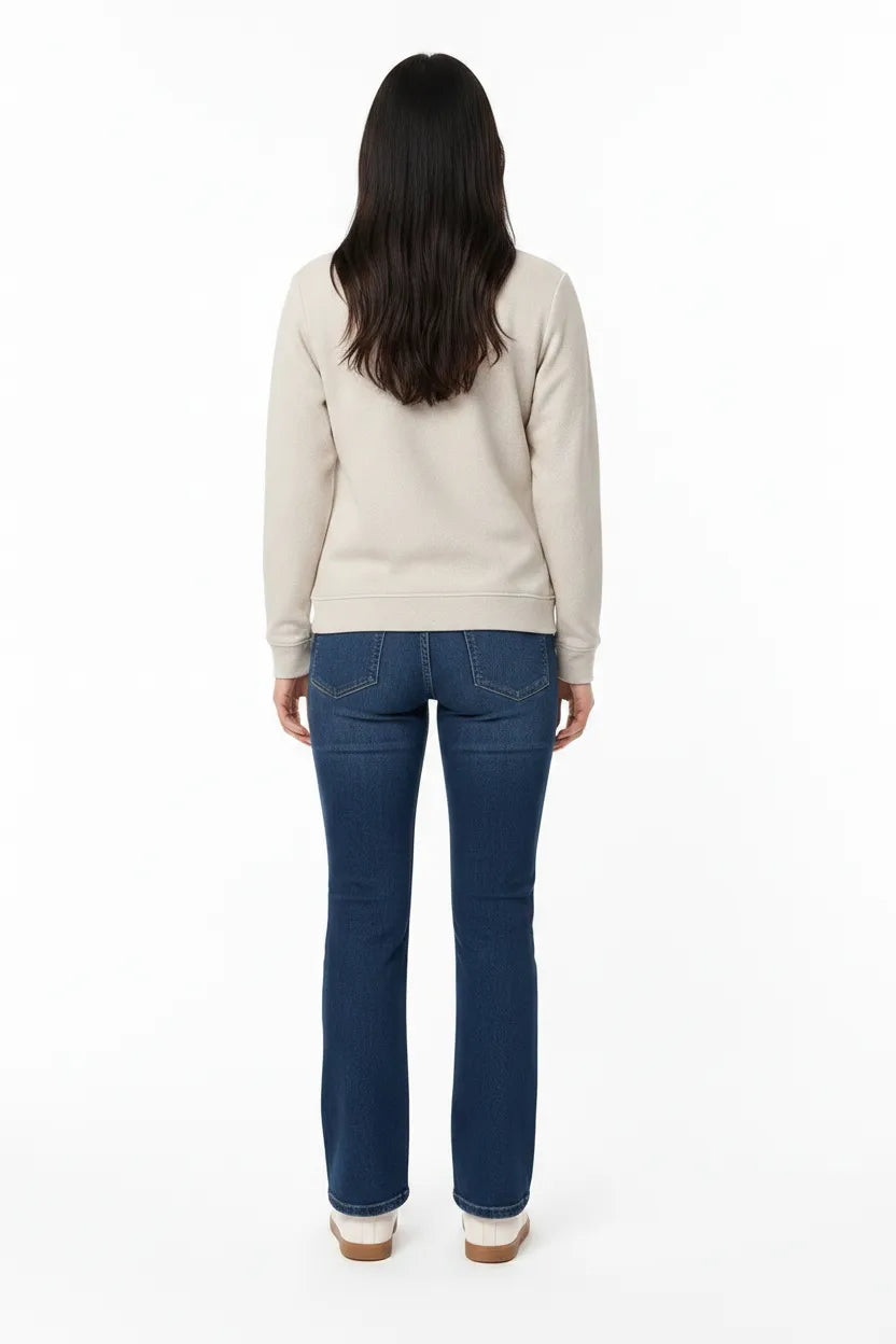 Textured Cotton Blend Full-Zip Sweatshirt - Vanilla (Co-ord Set Upper)