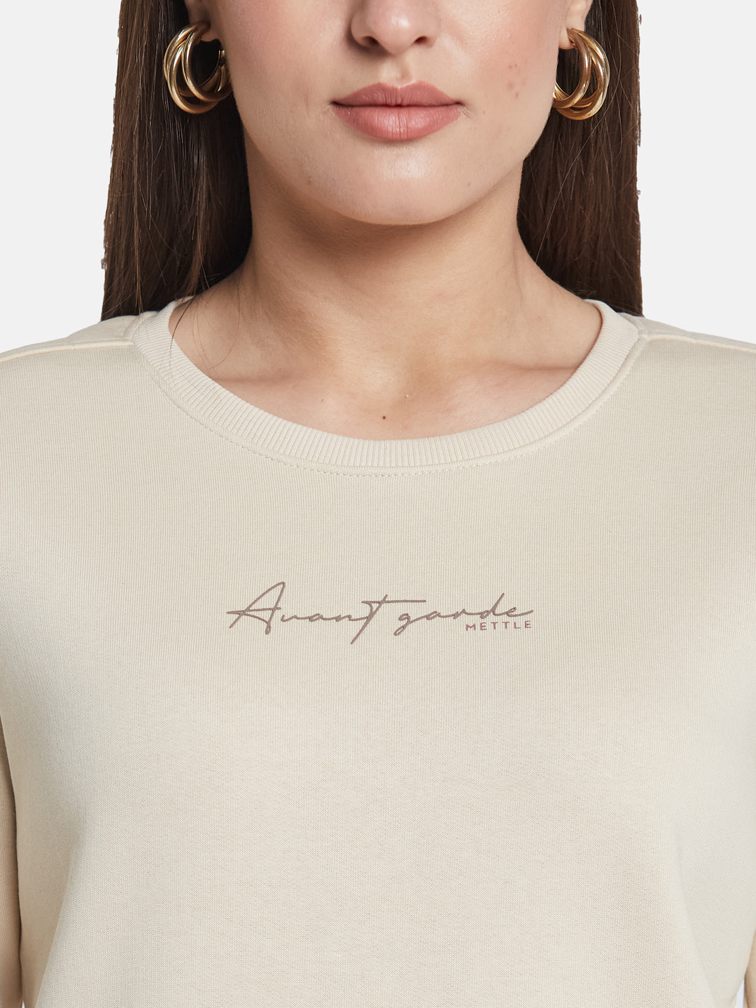 METTLE Women Round Neck Long Sleeves Sweatshirt