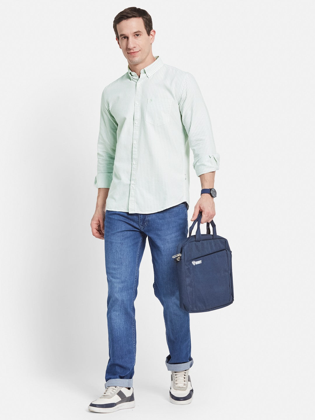 METTLE Men Multi Stripes Opaque Striped Casual Shirt