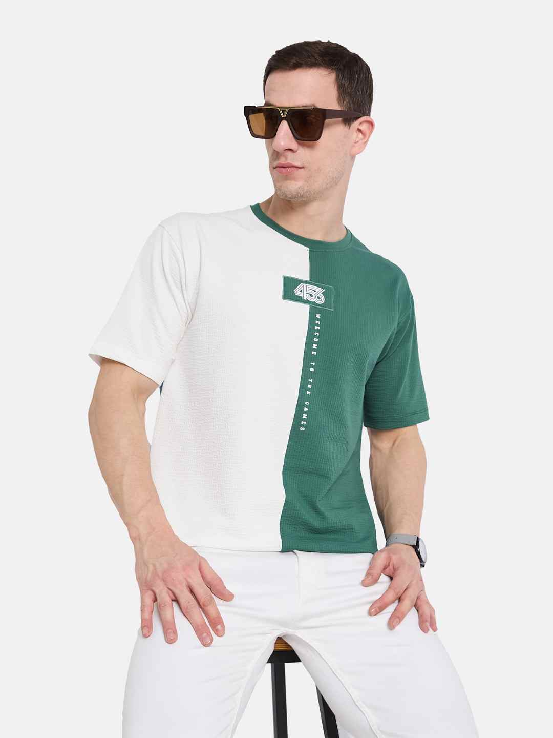 Octave Men Colourblocked T-shirt