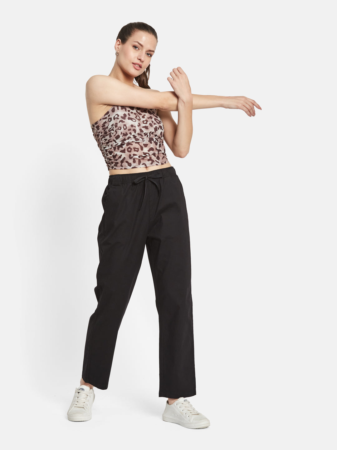 METTLE Women Cotton Mid Rise Track Pants