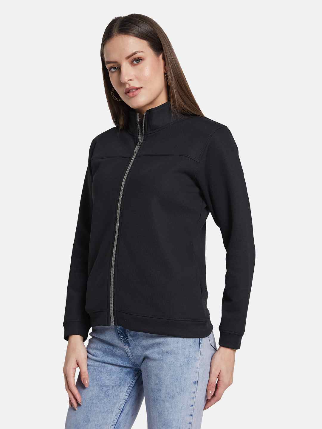 METTLE Women Mock Collar Sweatshirt