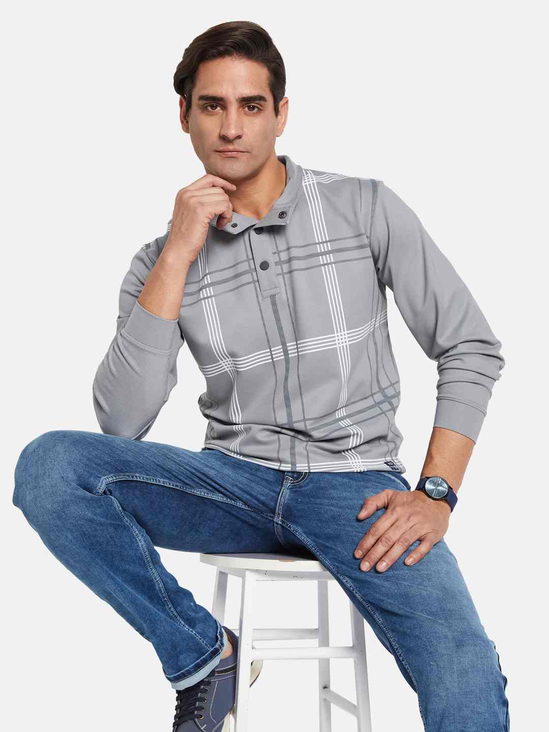 Octave Men Striped Pullover Sweatshirt