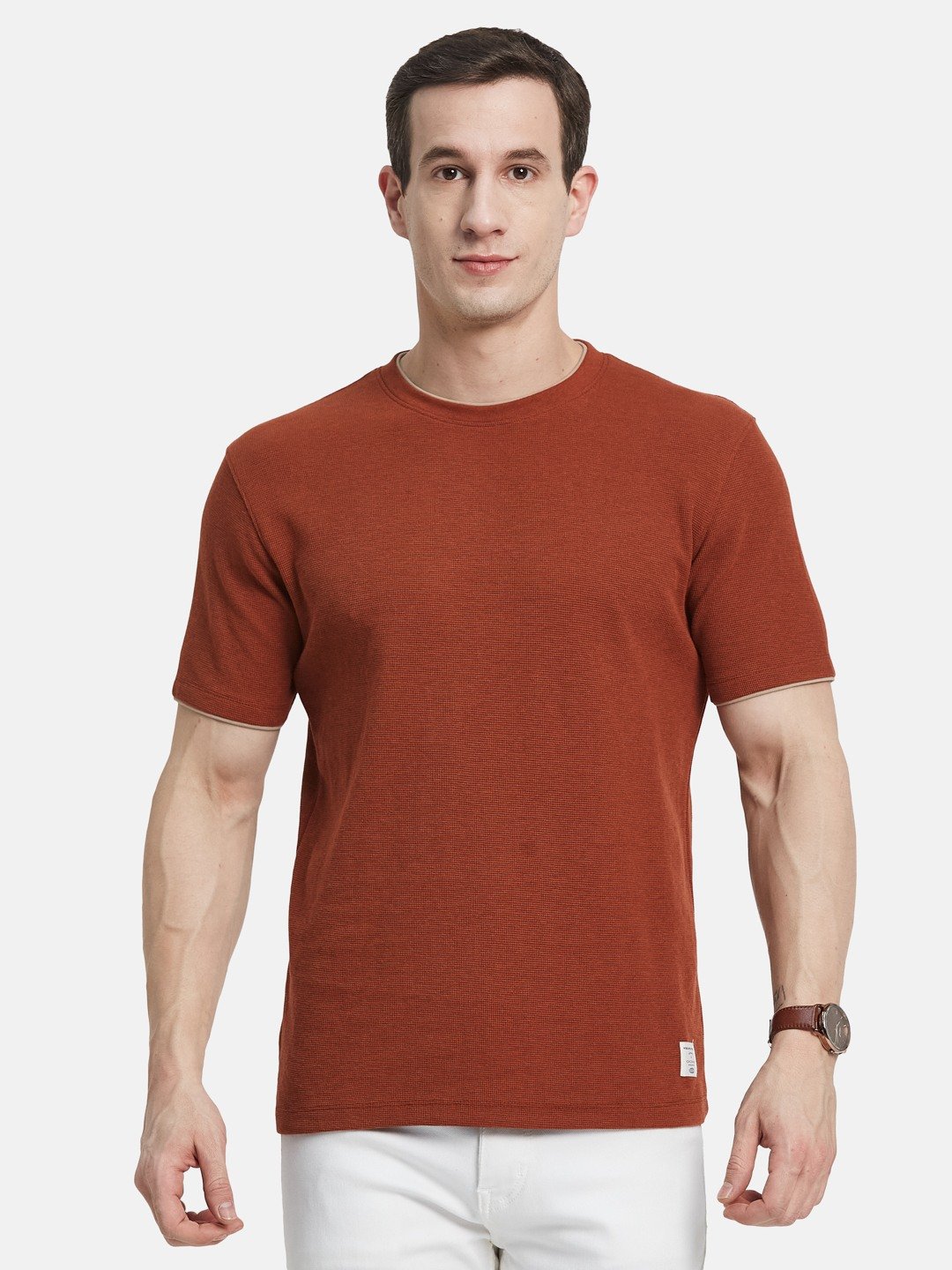 CORE ROUND NECK WAFFLE KNIT T-SHIRT
