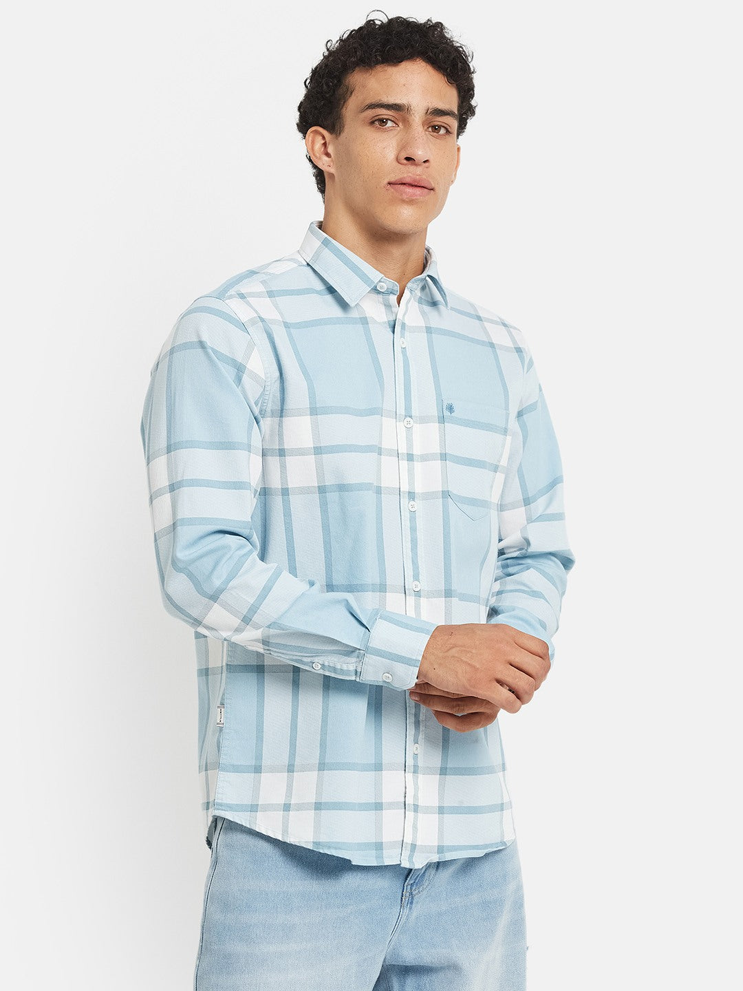 METTLE SS25 Striped Cotton Spread Collar Casual Shirt