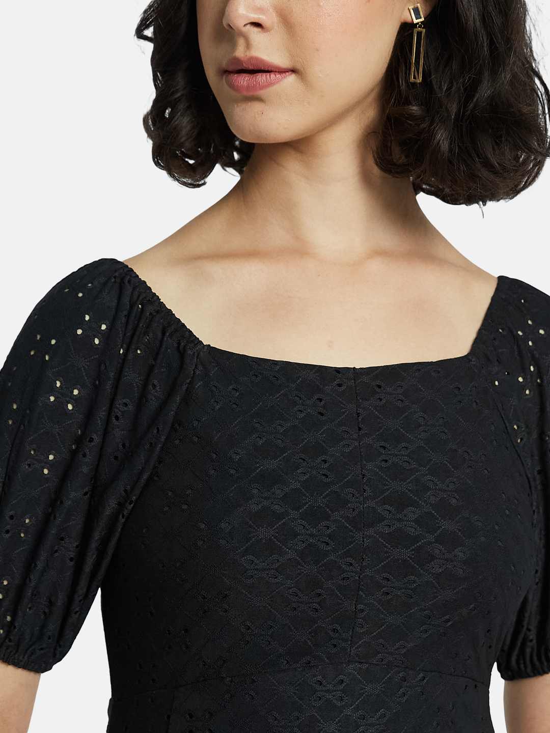 METTLE Puff Sleeve Fit & Flare Dress
