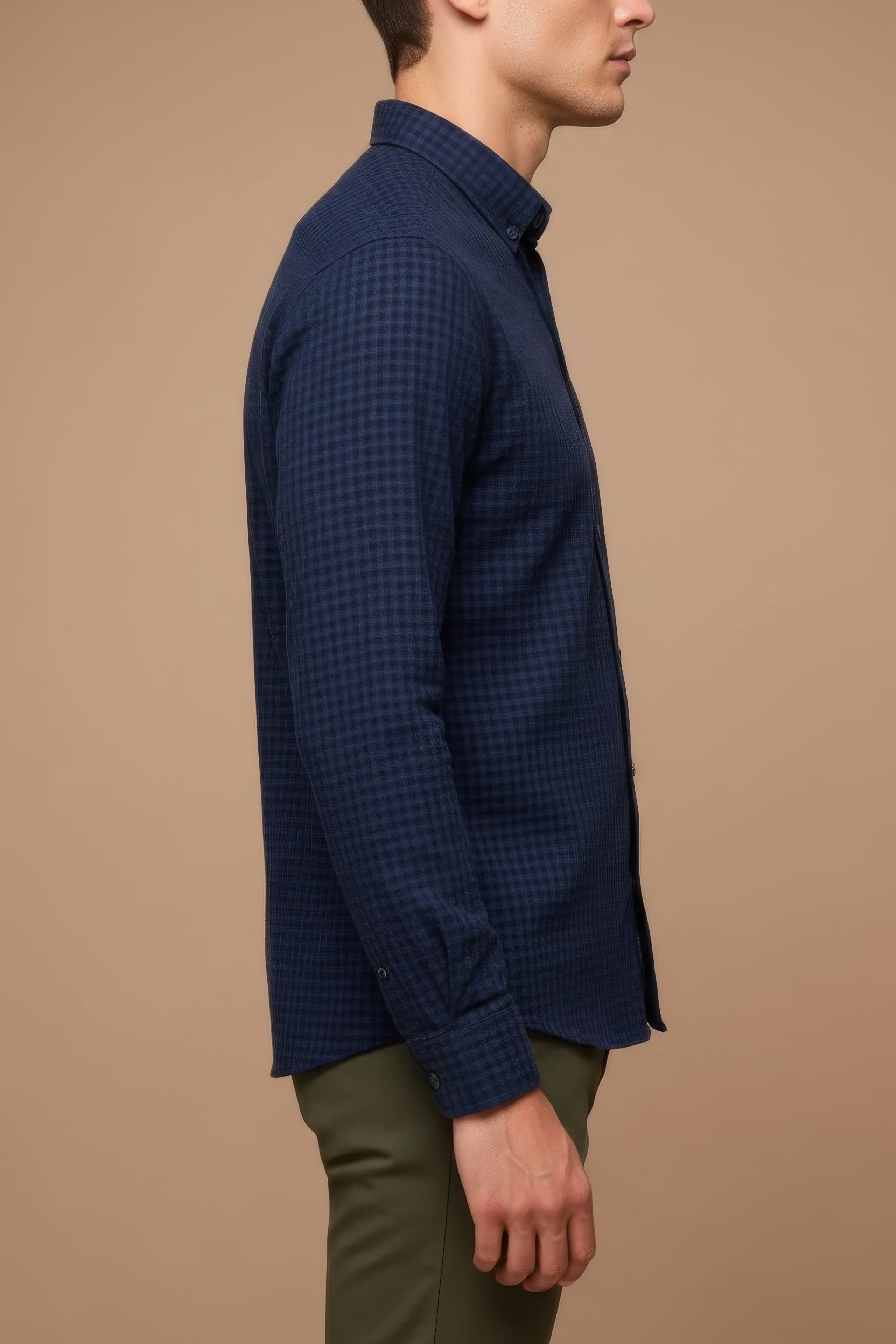 Men’s Navy Twill Cotton Full-Sleeve Shirt