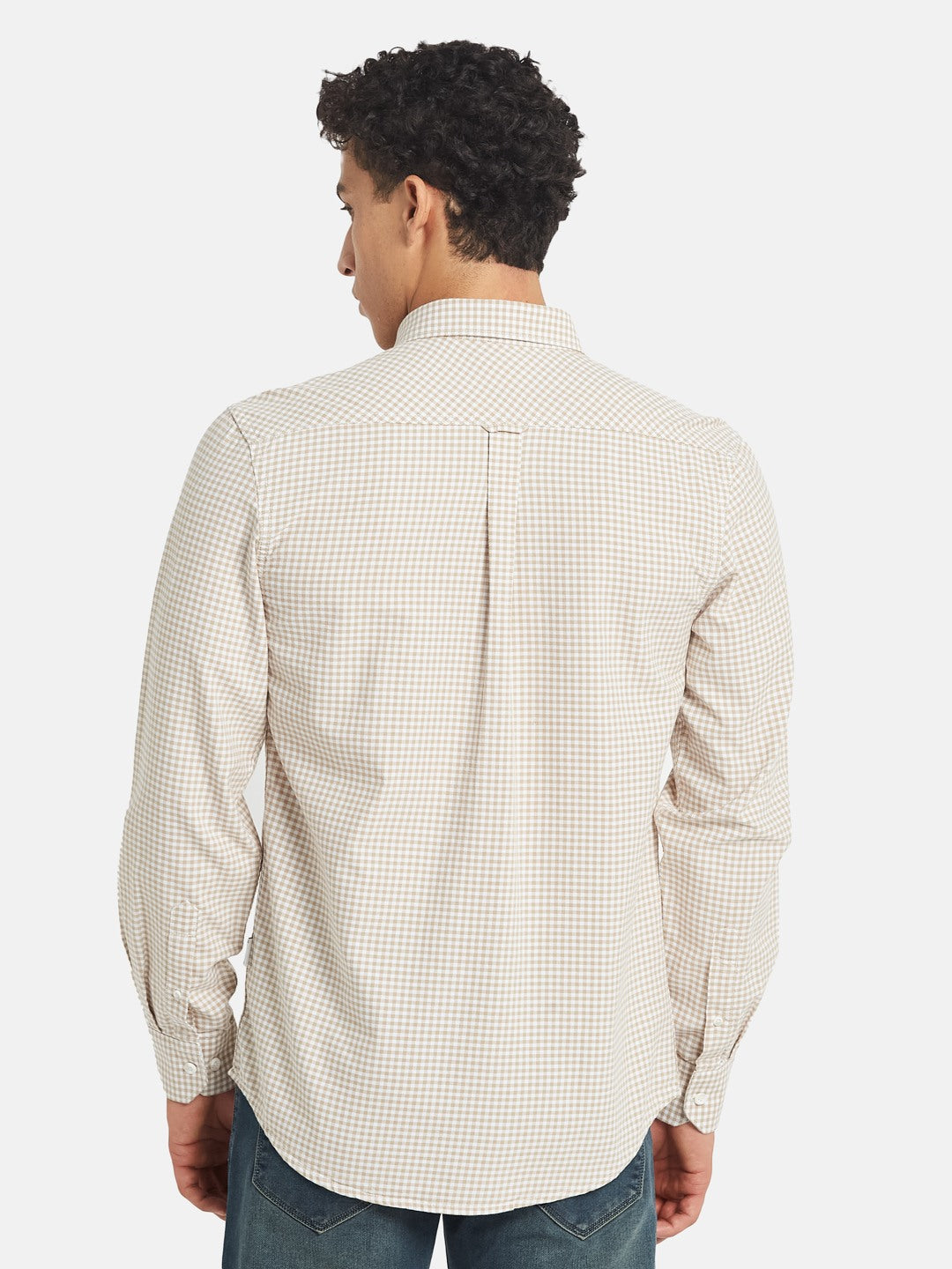 METTLE SS25 Checked Spread Collar Cotton Casual Shirt