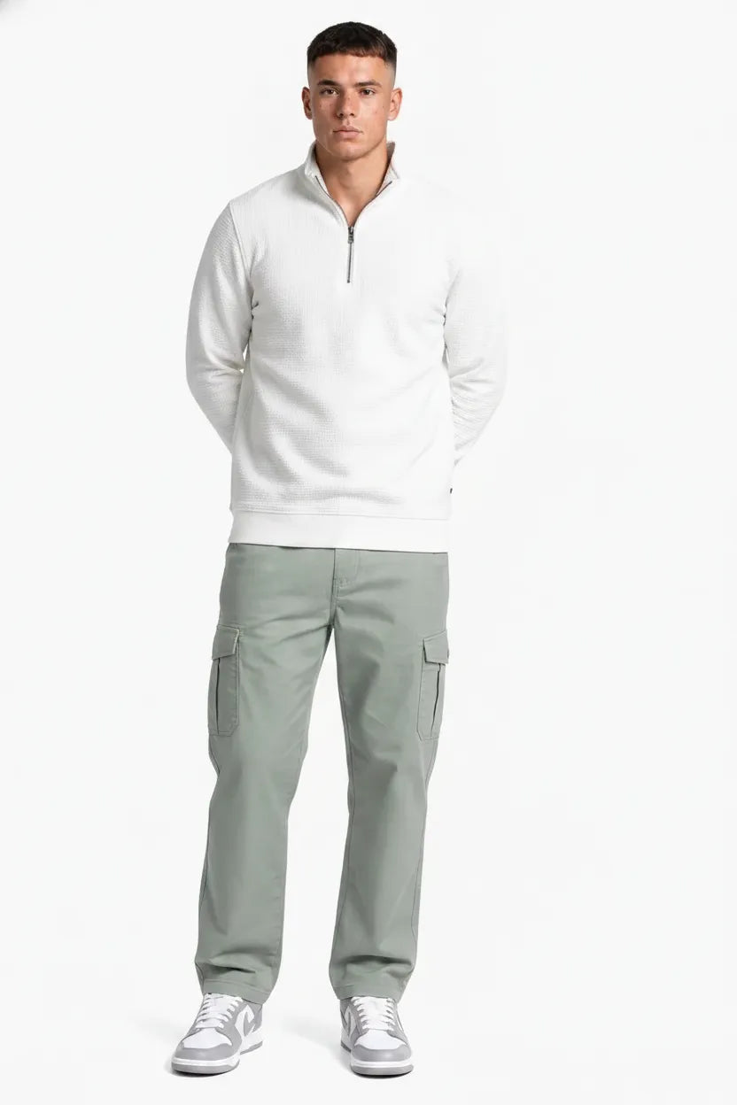 Men’s Sage Green Cotton Poplin Cargo Lower with Drawstring Waist