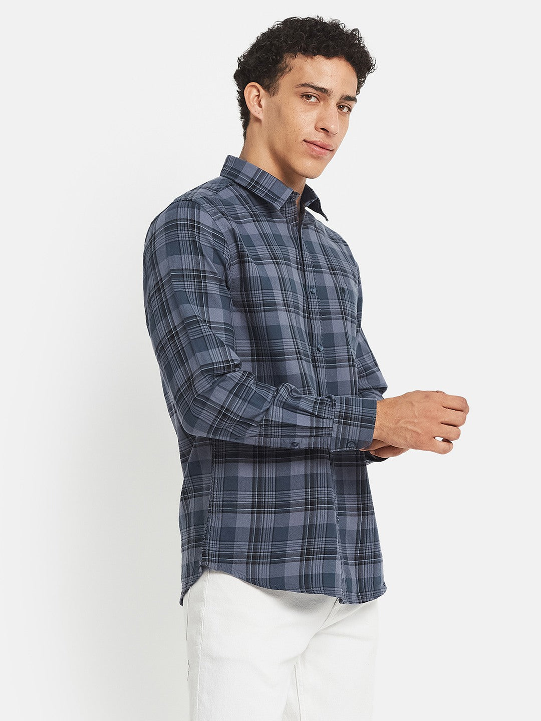 METTLE SS25 Checked Cotton Casual Shirt