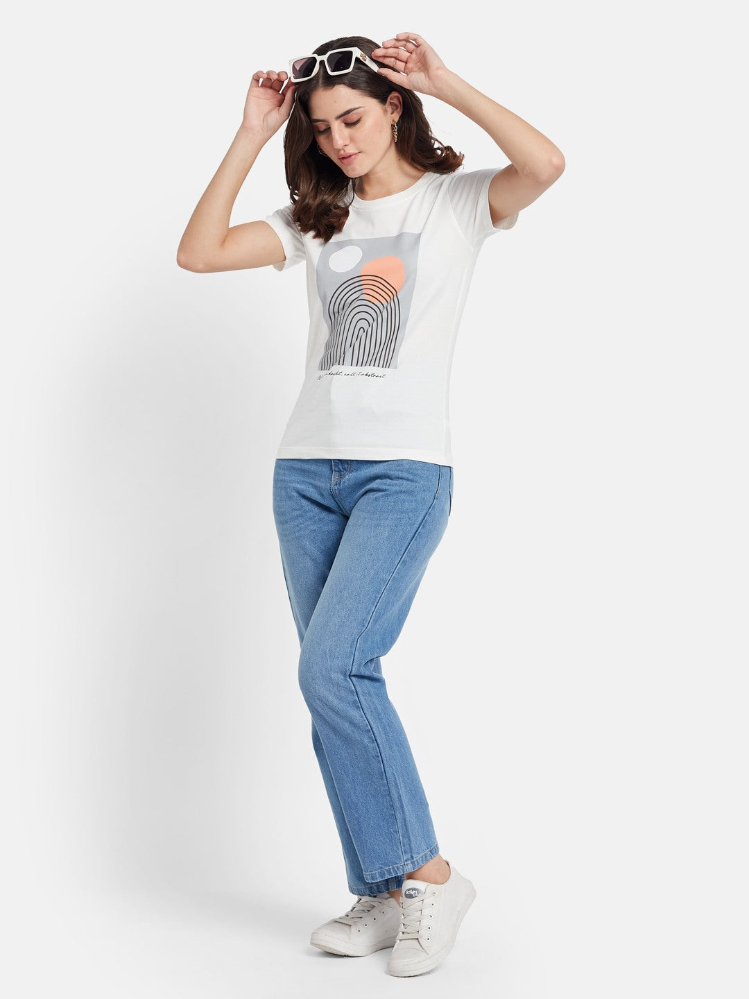 METTLE Graphic Printed Round Neck Cotton T-shirt