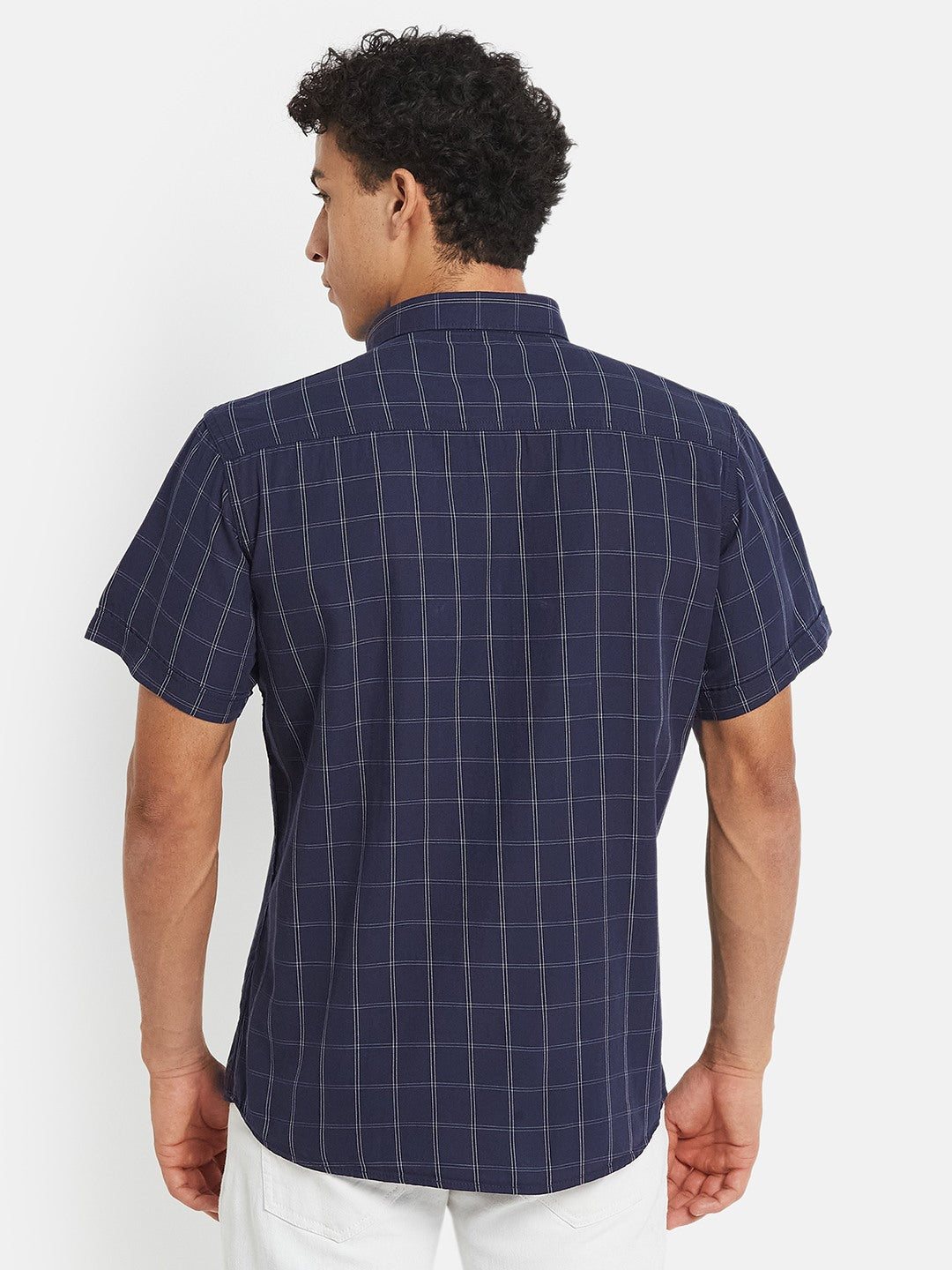 METTLE Checked Short Sleeves Cotton Shirt