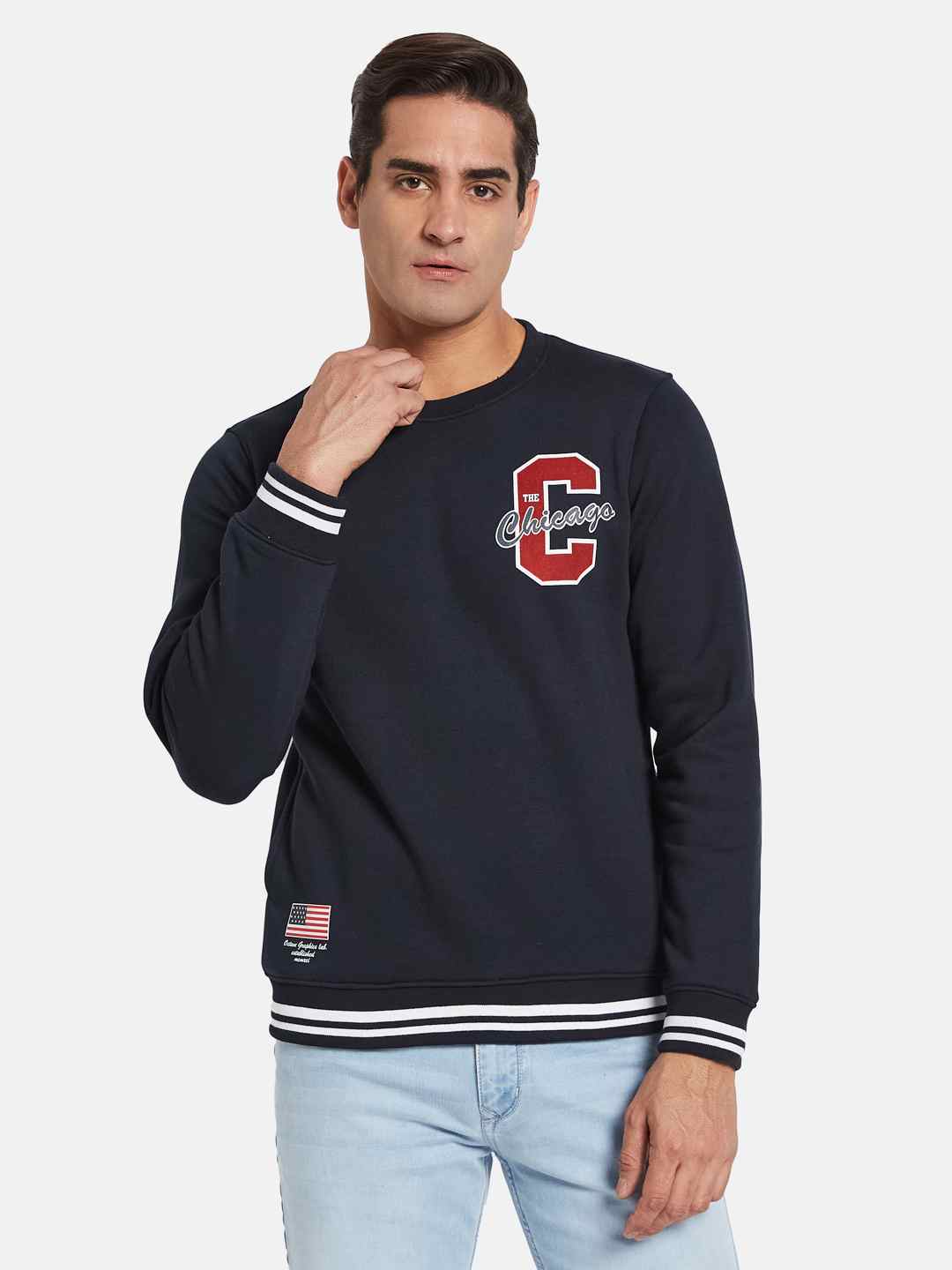 Octave Men Typography Printed Pullover Sweatshirt