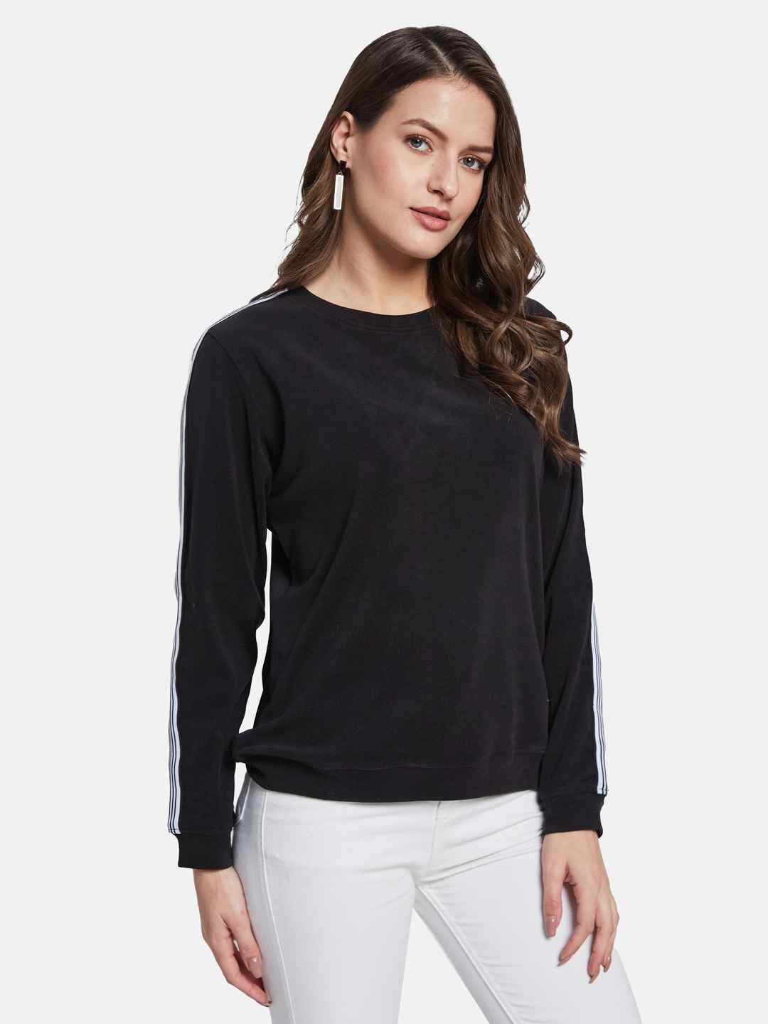 METTLE Women Round Neck Long Sleeves Sweatshirt