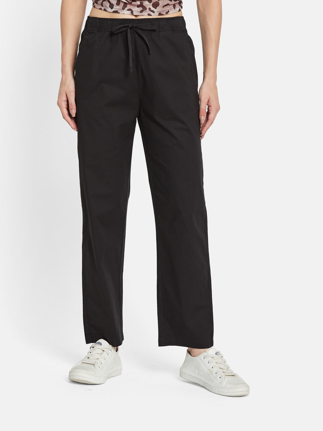 METTLE Women Cotton Mid Rise Track Pants
