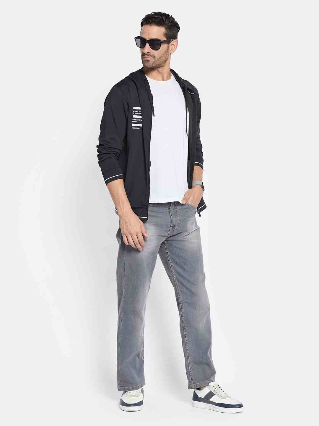 Octave Men Hooded Front-Open Sweatshirt