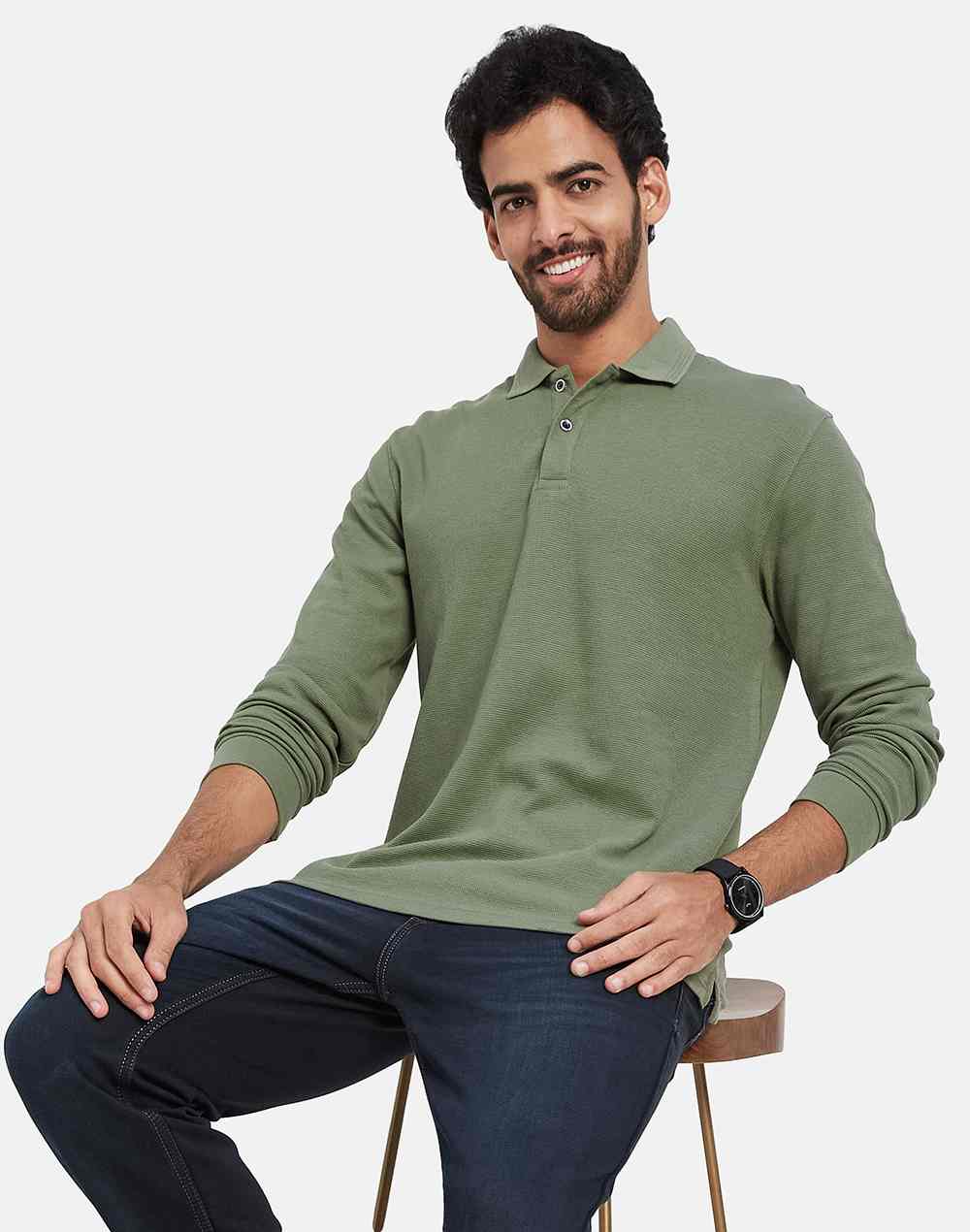 Mettle Polo Collar Cotton T-Shirt
