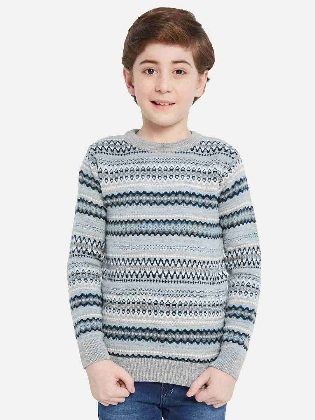 Octave Boys Self Design Pullover Sweater