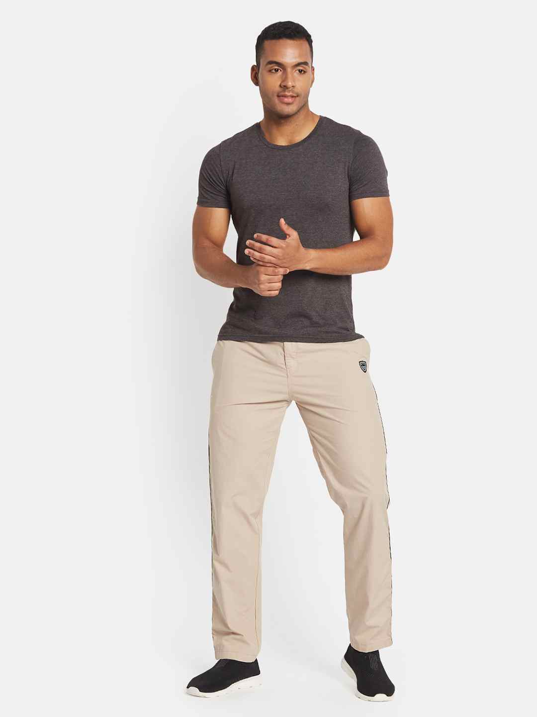 Octave Men Cotton Regular Fit Mid Rise Track Pants