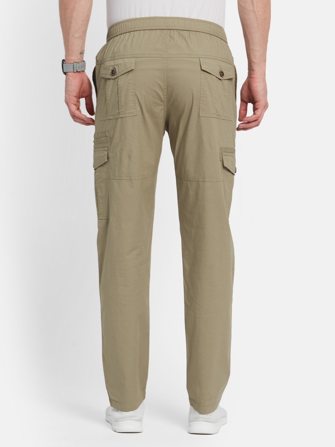 Octave Men Cotton Slim Fit Mid-Rise Cargo