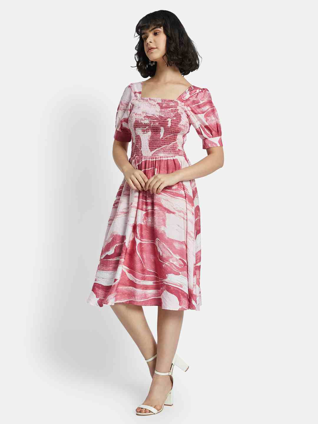 METTLE Floral Print A-Line Dress