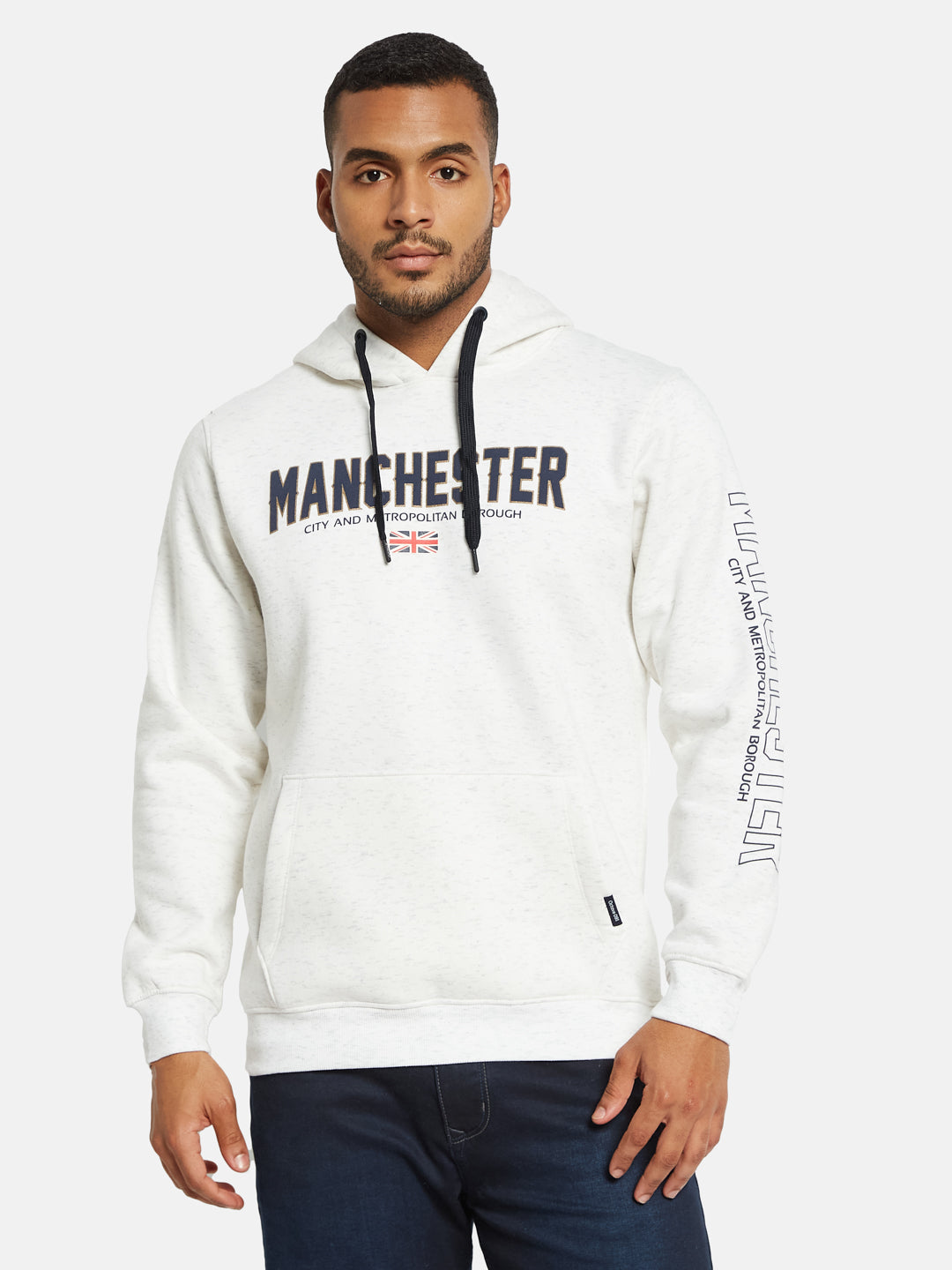 Octave Men Printed Hooded Sweatshirt