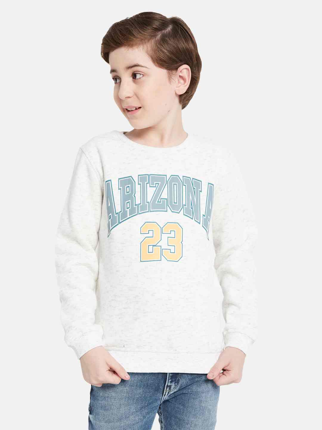 Octave Boys Typography Printed Fleece Sweatshirt