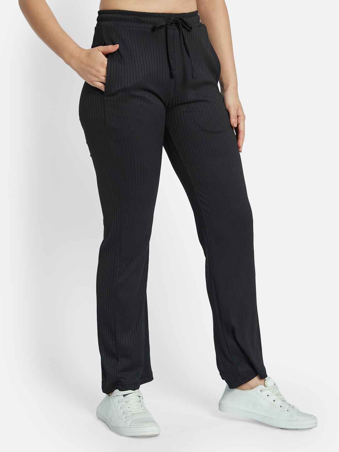 METTLE Women Striped Cotton Track Pants