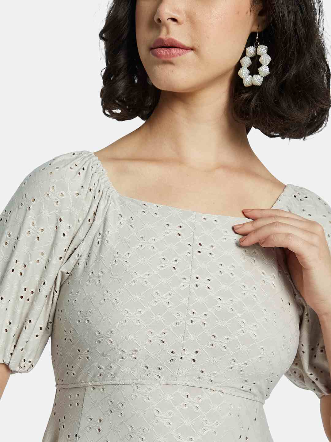 METTLE Puff Sleeve A-Line Dress