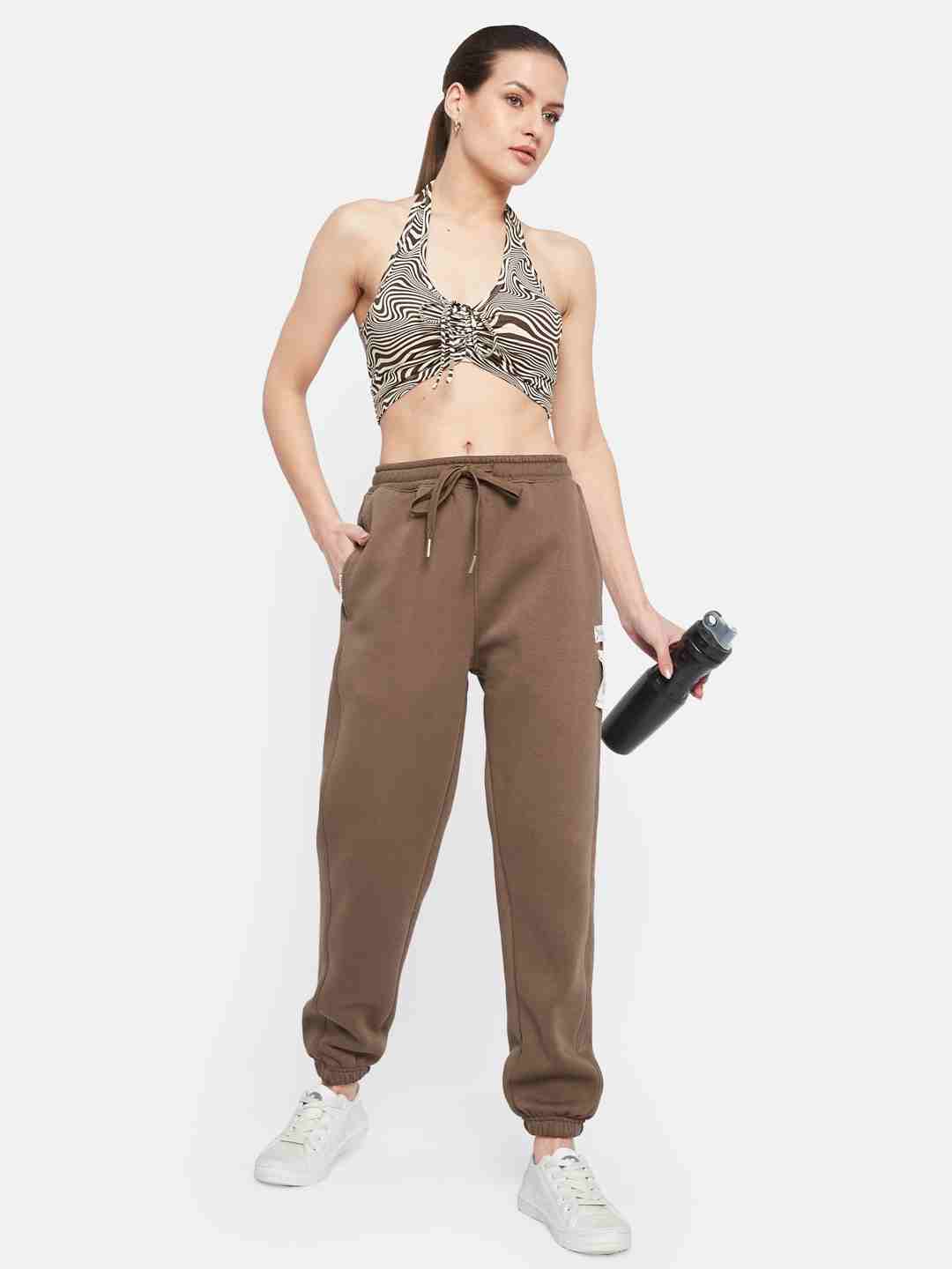 METTLE Women Cotton Mid Rise Joggers