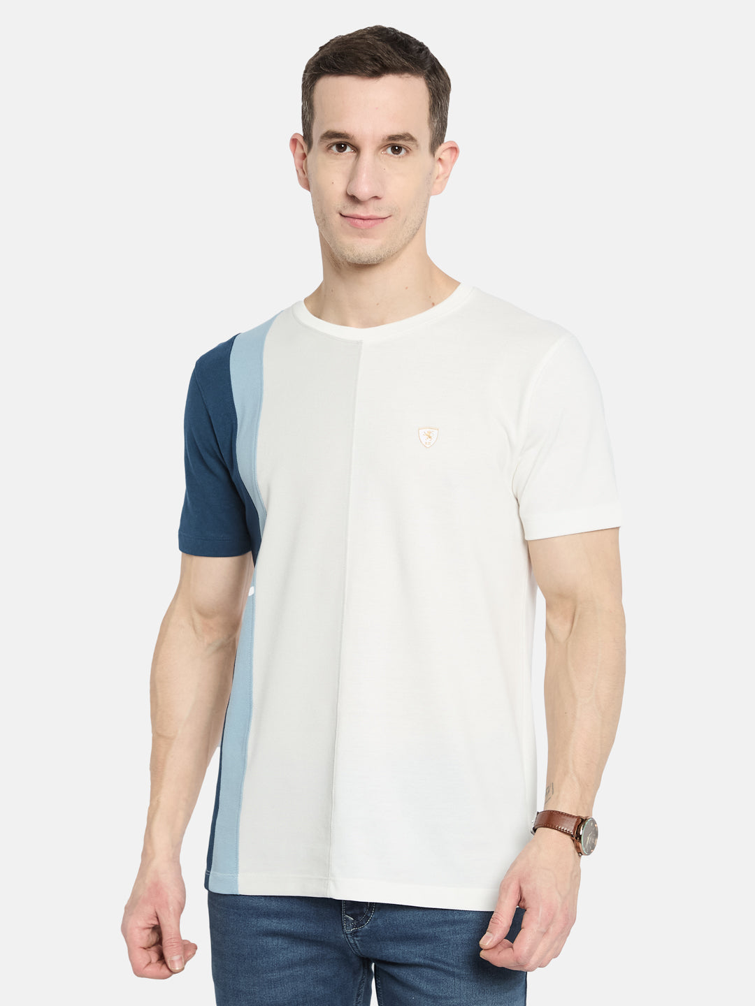 Octave Men Colourblocked T-shirt