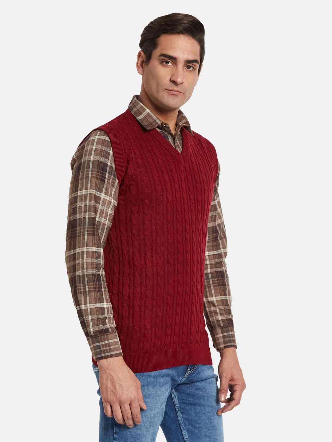 METTLE Men Cable Knit Sweater Vest