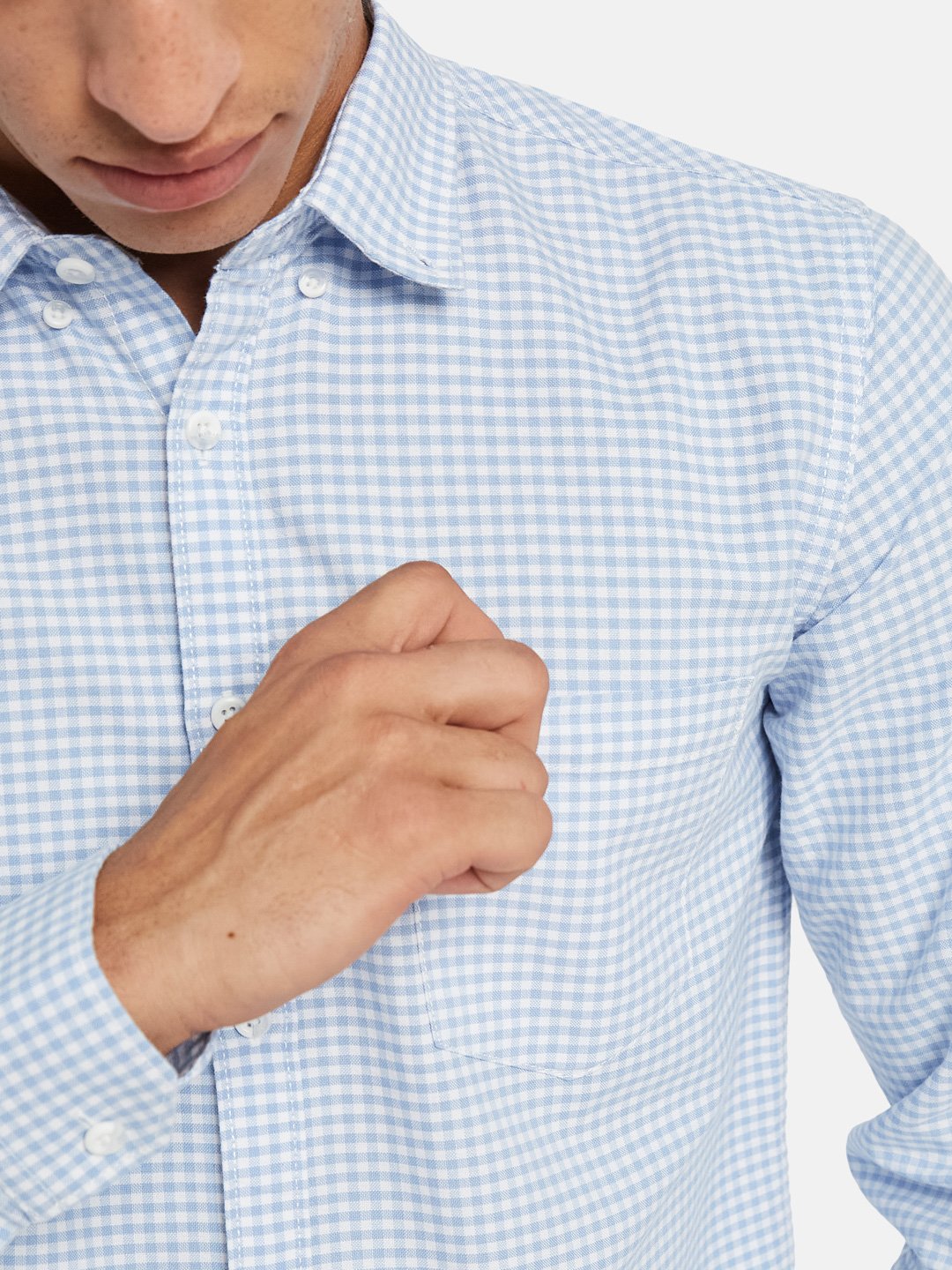 METTLE SS25 Checked Spread Collar Cotton Casual Shirt