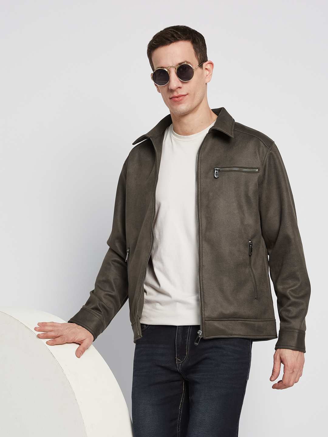 METTLE Men Suede Tailored Jacket