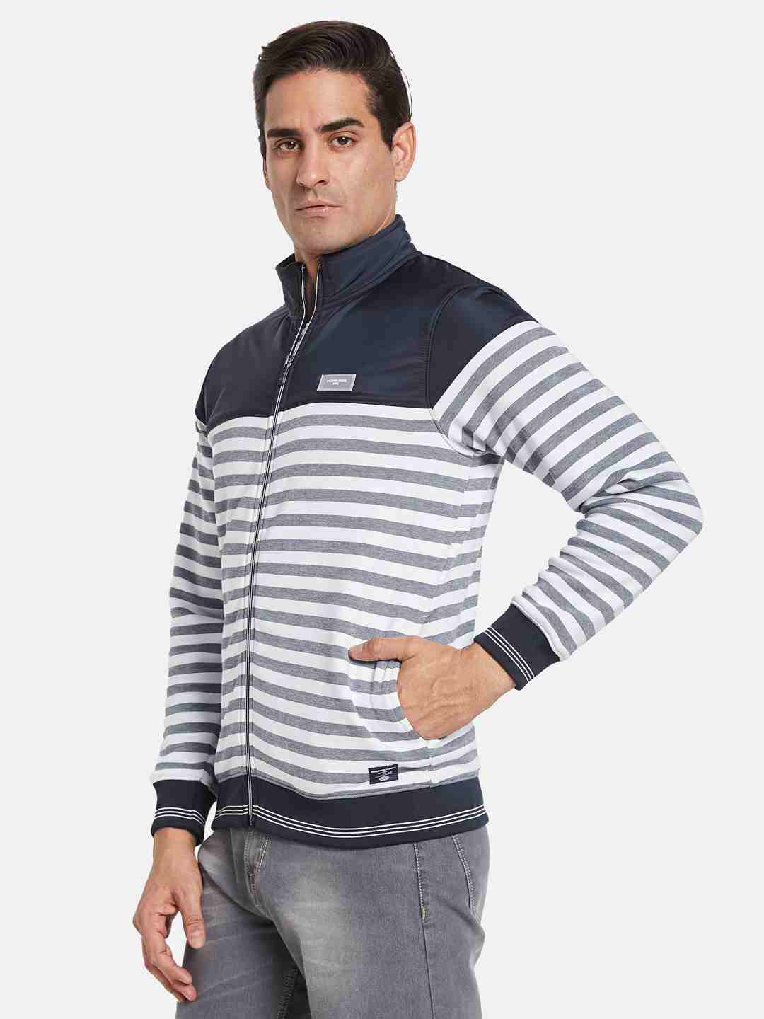 Octave Men Striped Printed Sweatshirt