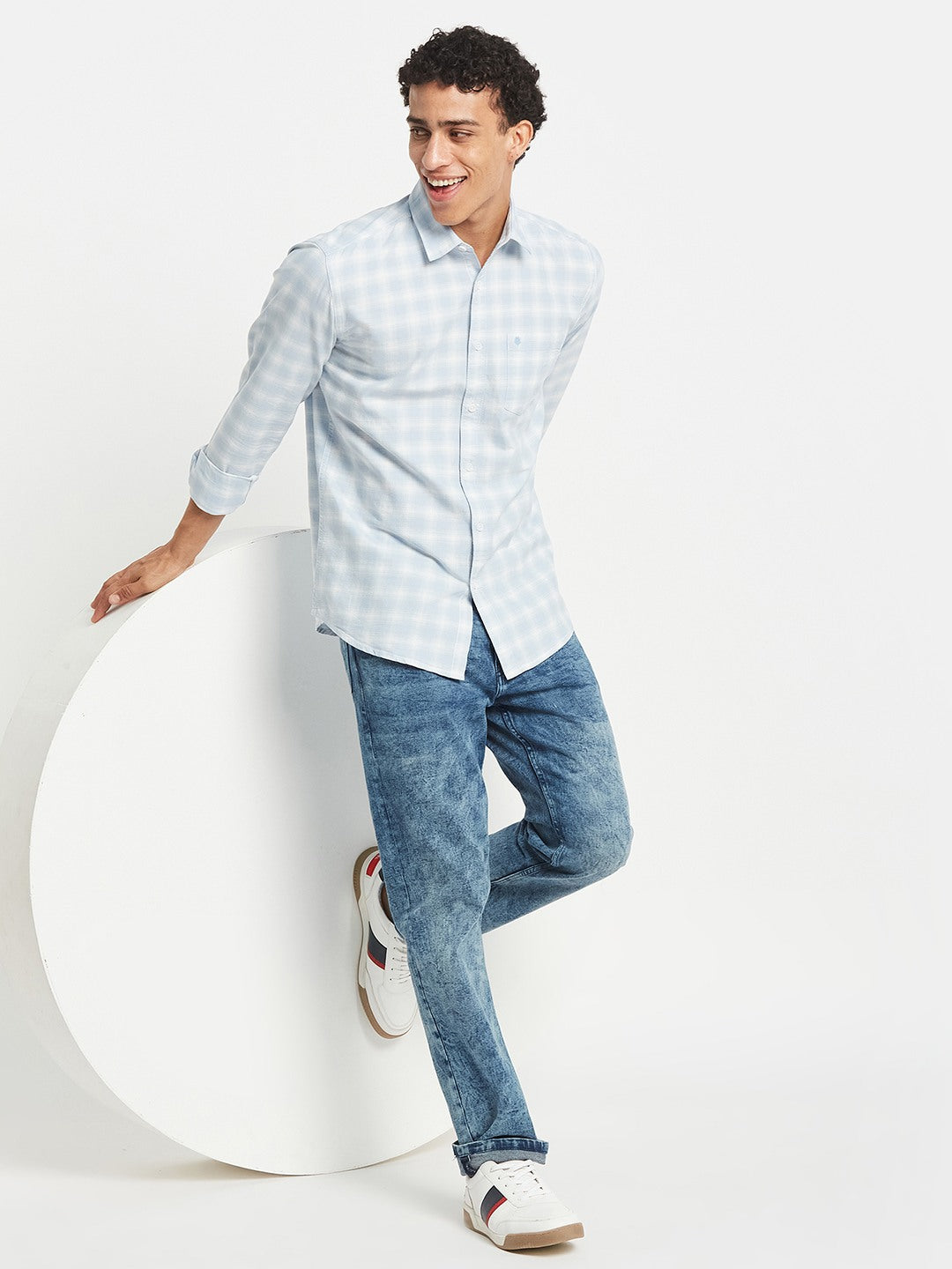 METTLE Checked Long Sleeves Cotton Shirt