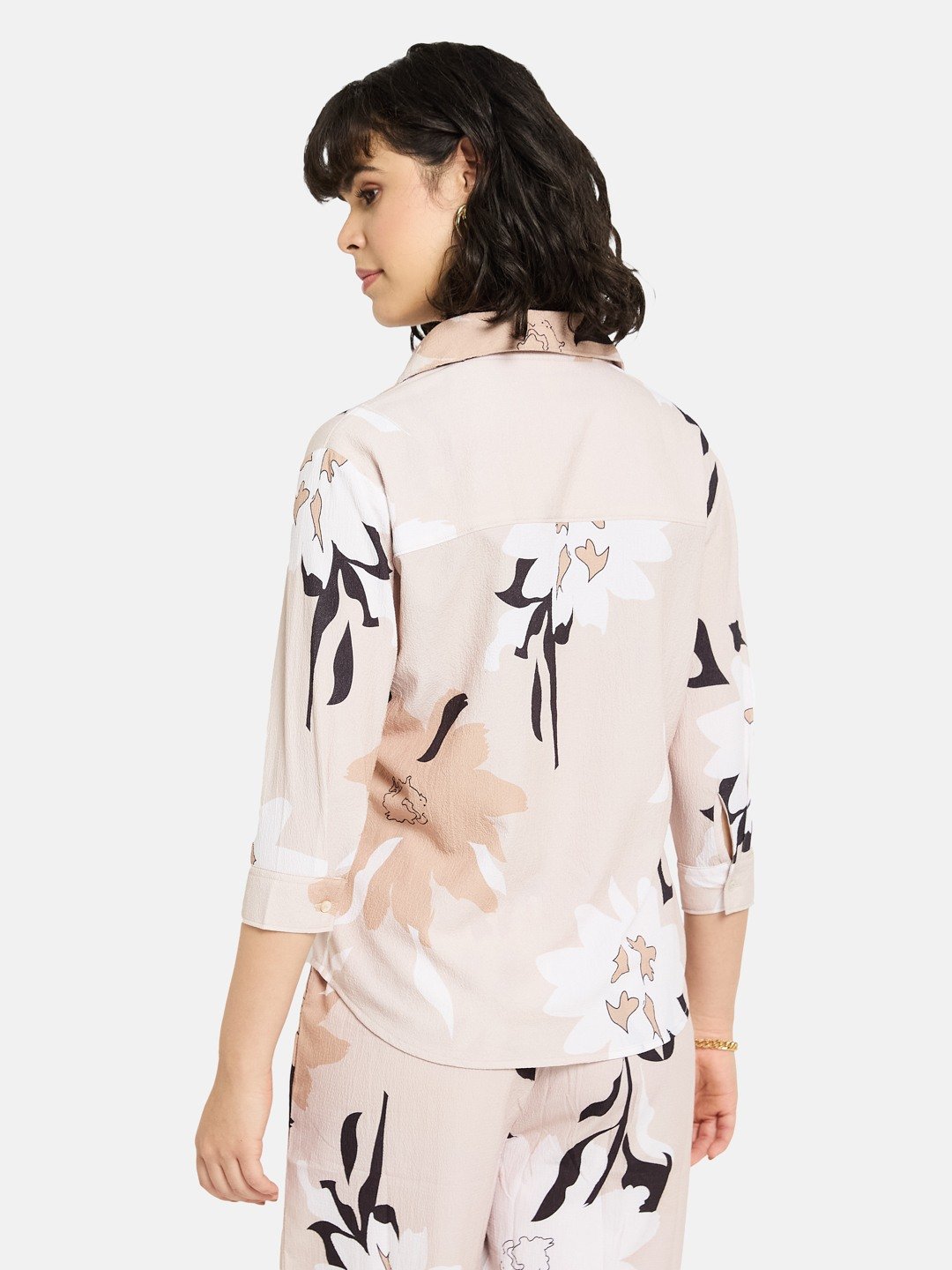 METTLE Women Floral Printed Polo Collar T-shirt