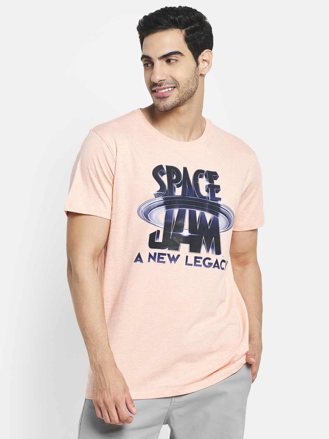 Octave Men Orange Typography Printed T-Shirt