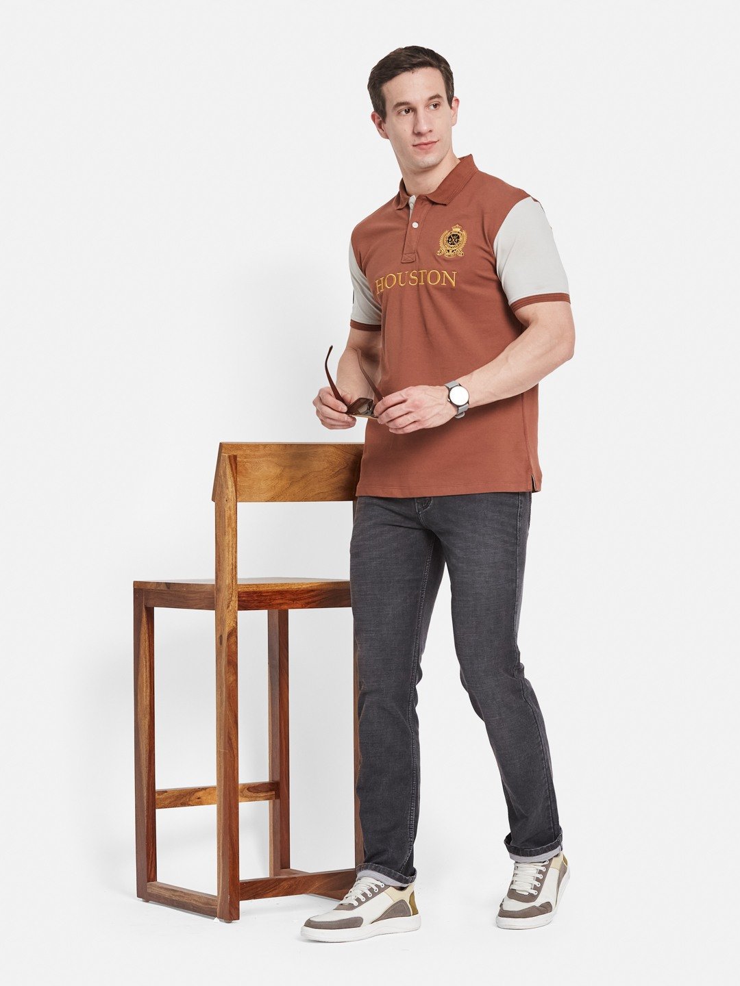 Octave Men Regular Fit Mid-Rise Light Fade Stretchable Jeans