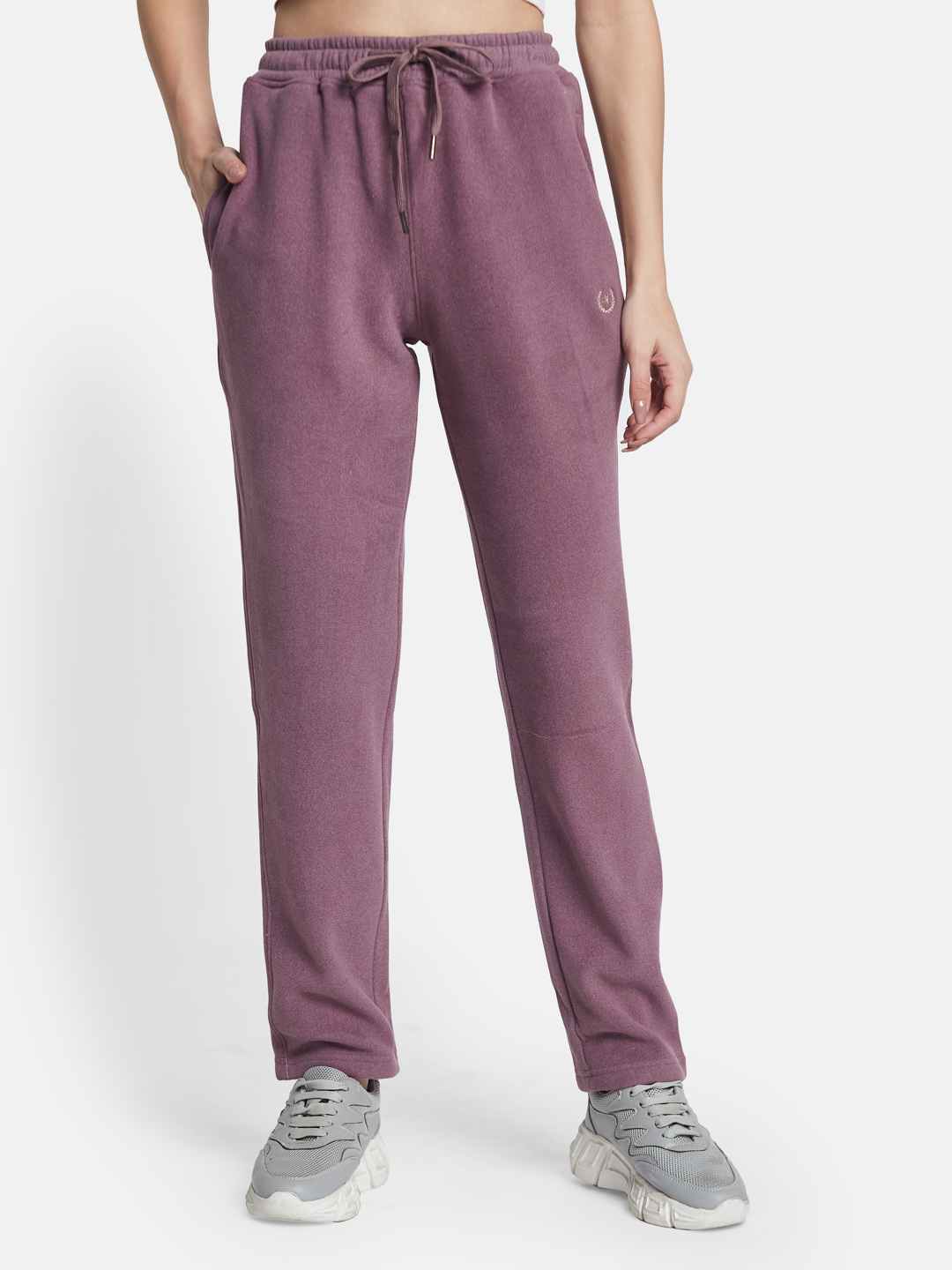 METTLE Women Regular Fit Mid Rise Fleece Track Pants