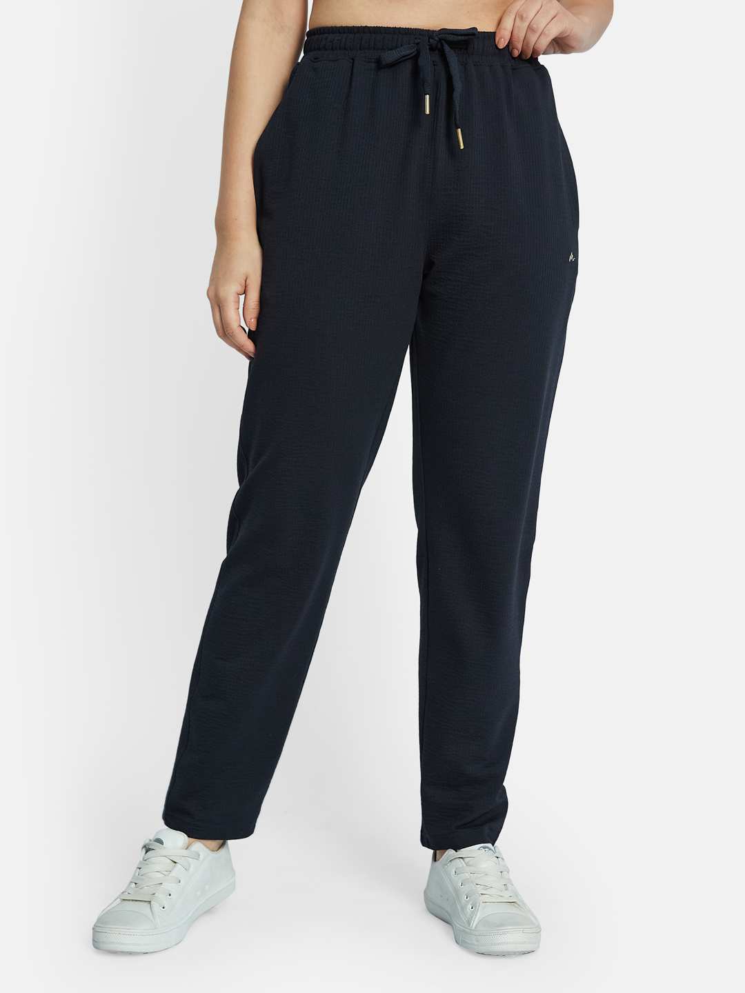 METTLE Women Textured Cotton Track Pants