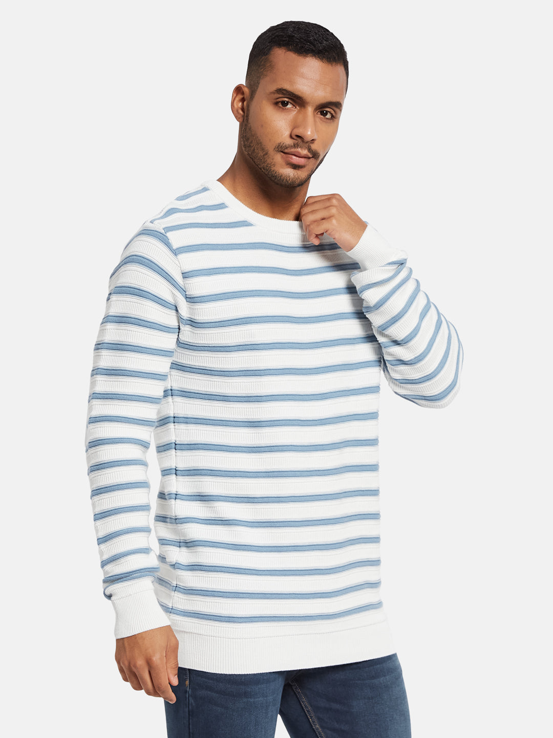 METTLE Men Striped Pullover