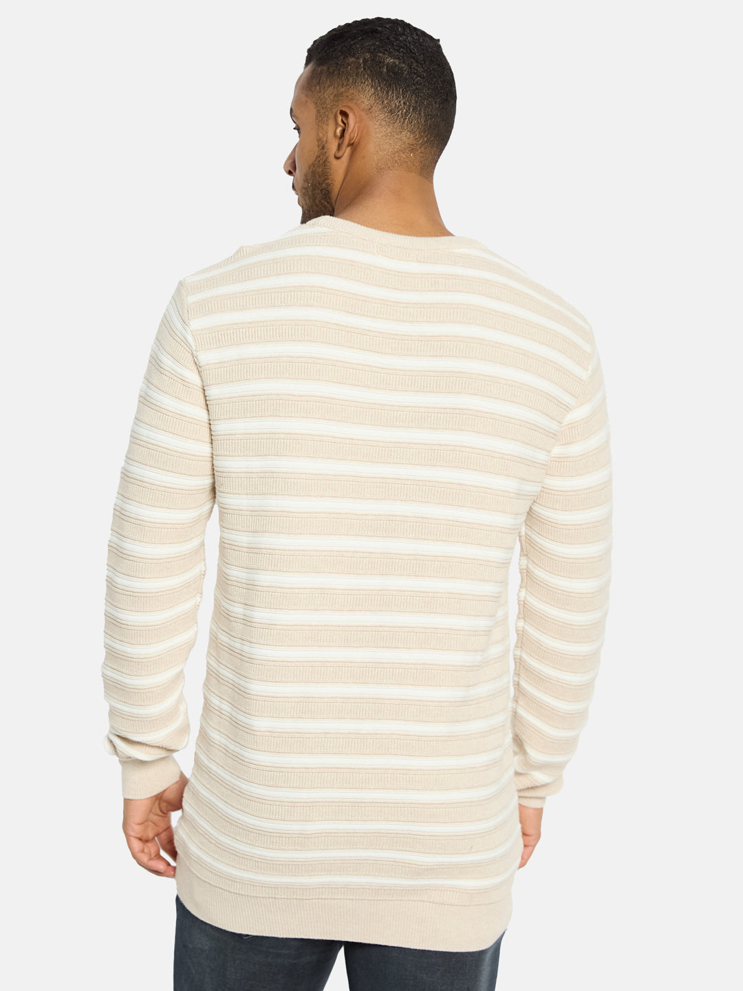 METTLE Men Striped Pullover
