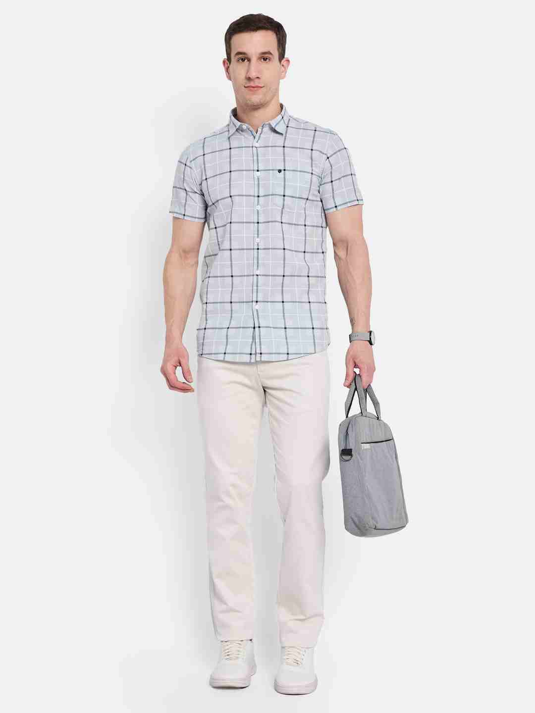 METTLE Men Opaque Checked Casual Shirt