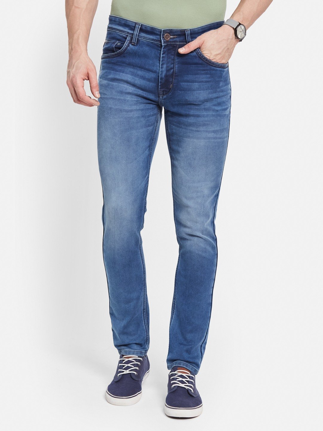 Octave Men Straight Fit Light Fade Stretchable Jeans