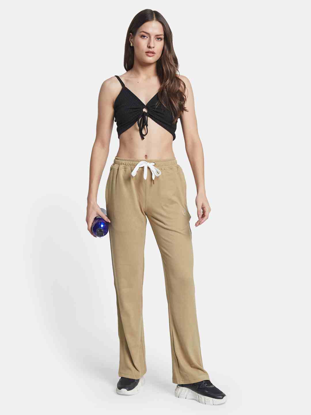 METTLE Women Regular Fit Mid Rise Fleece Track Pants