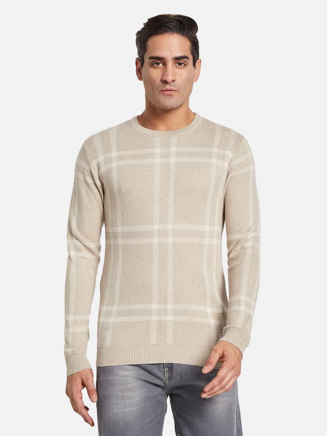 METTLE Men Checked Pullover